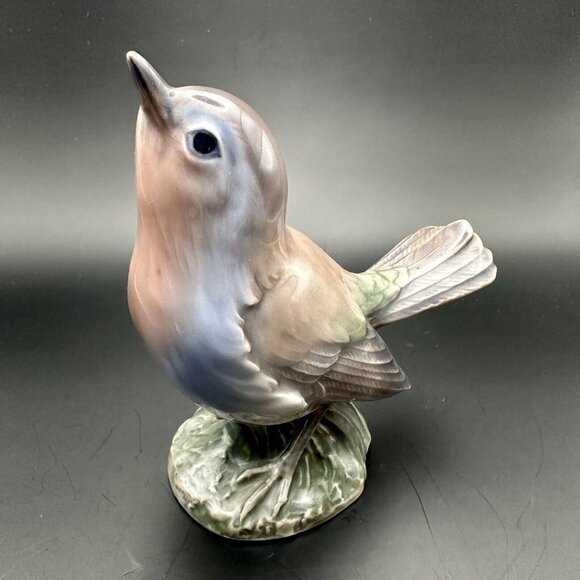 Robin Bird On Branch Dahl Jensen Copenhagen Porcelain Sculpture Figure NR. 1280 - Picture 9 of 16